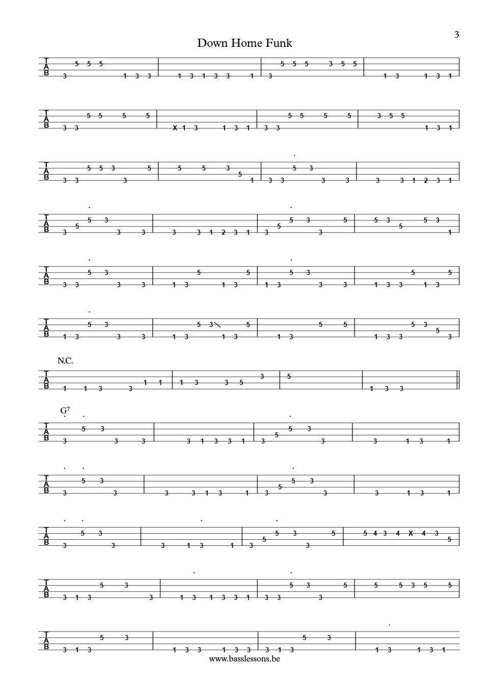 Jerry jemmott down home funk bass tab part 3