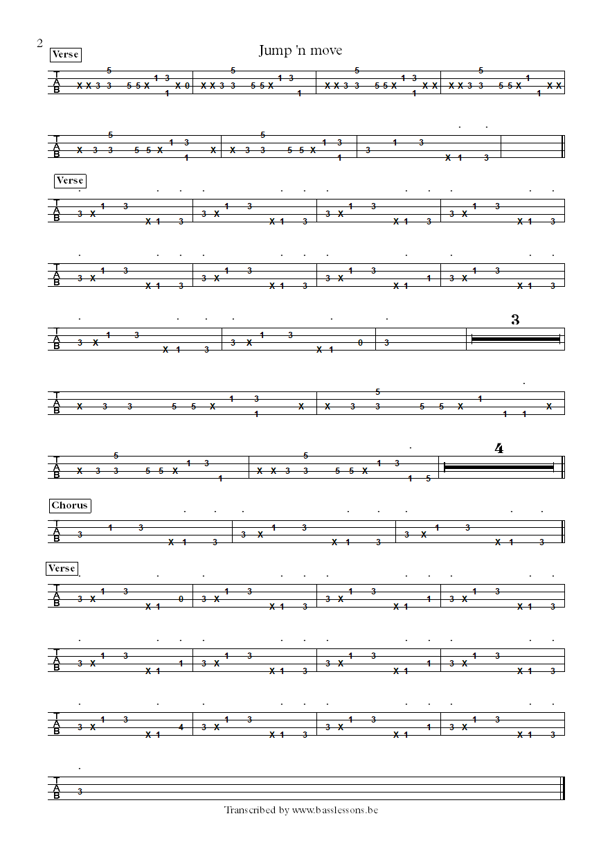 the brand new heavies jump and move bass tab part 2