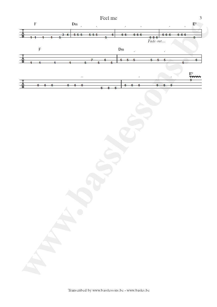Cameo feel me bass tab part 3