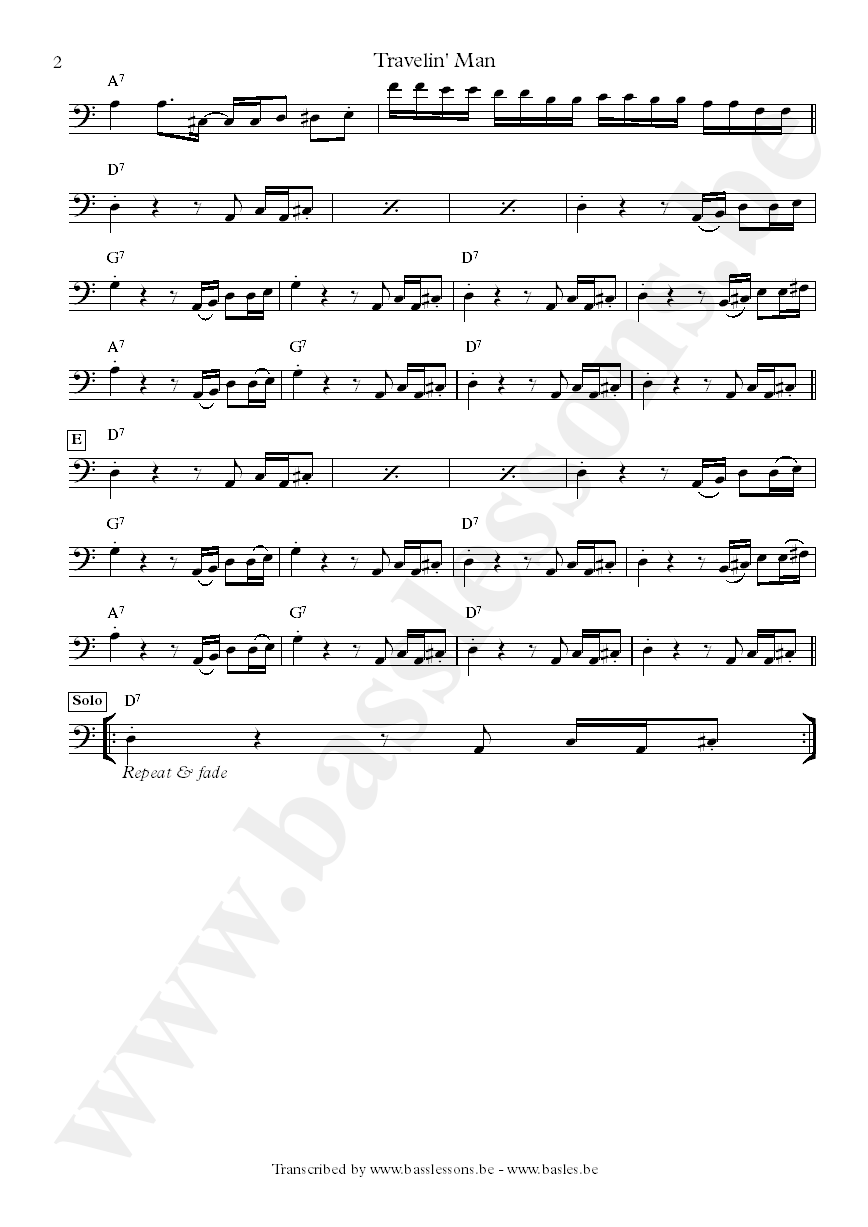 Albert king travelin man bass transcription part 2