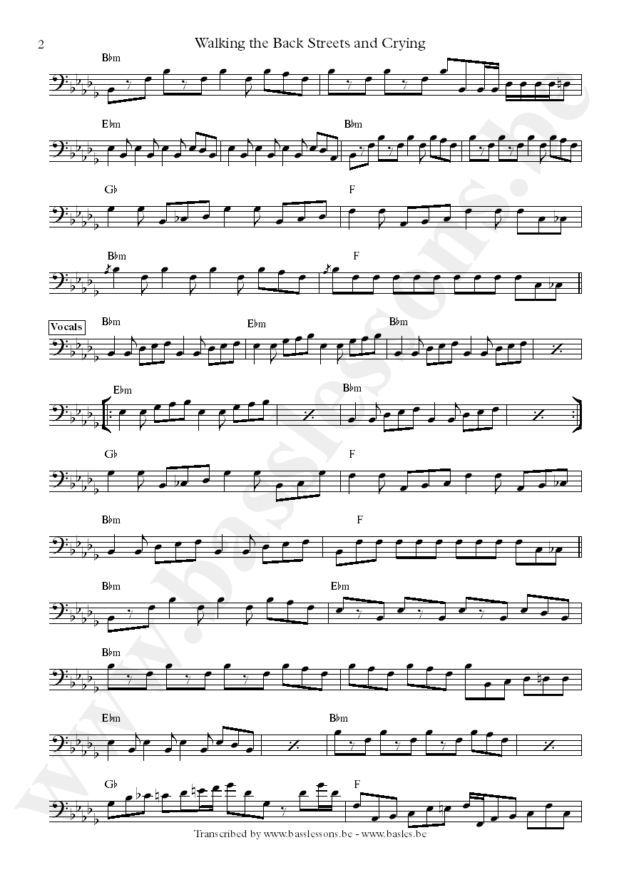 Albert king walking the backstreets bass transcription part 2
