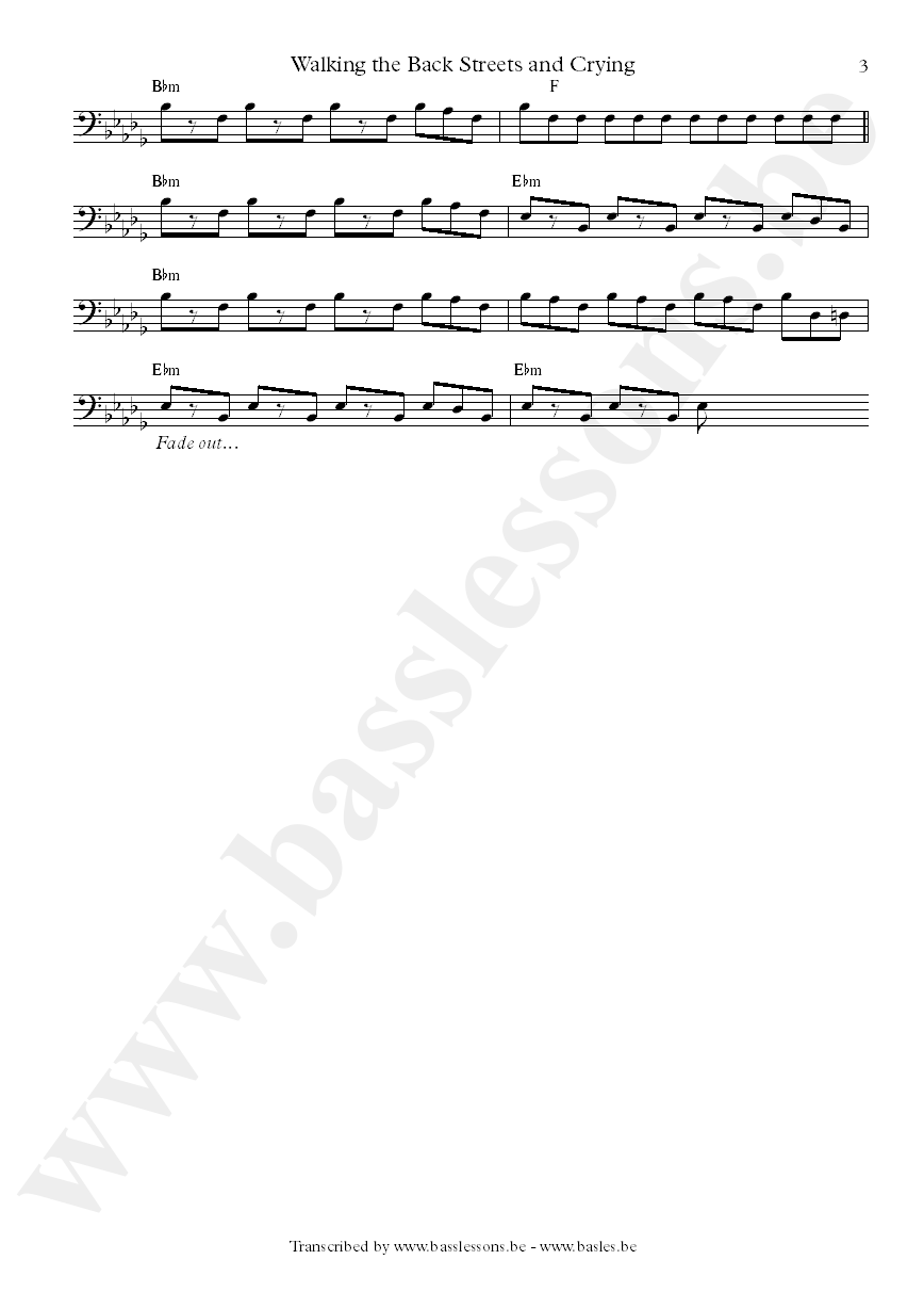 Albert king walking the backstreets bass transcription part 3