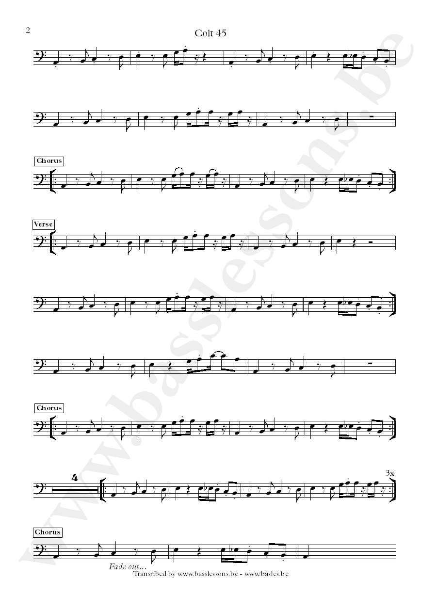 Afroman colt 45 bass transcription part 2