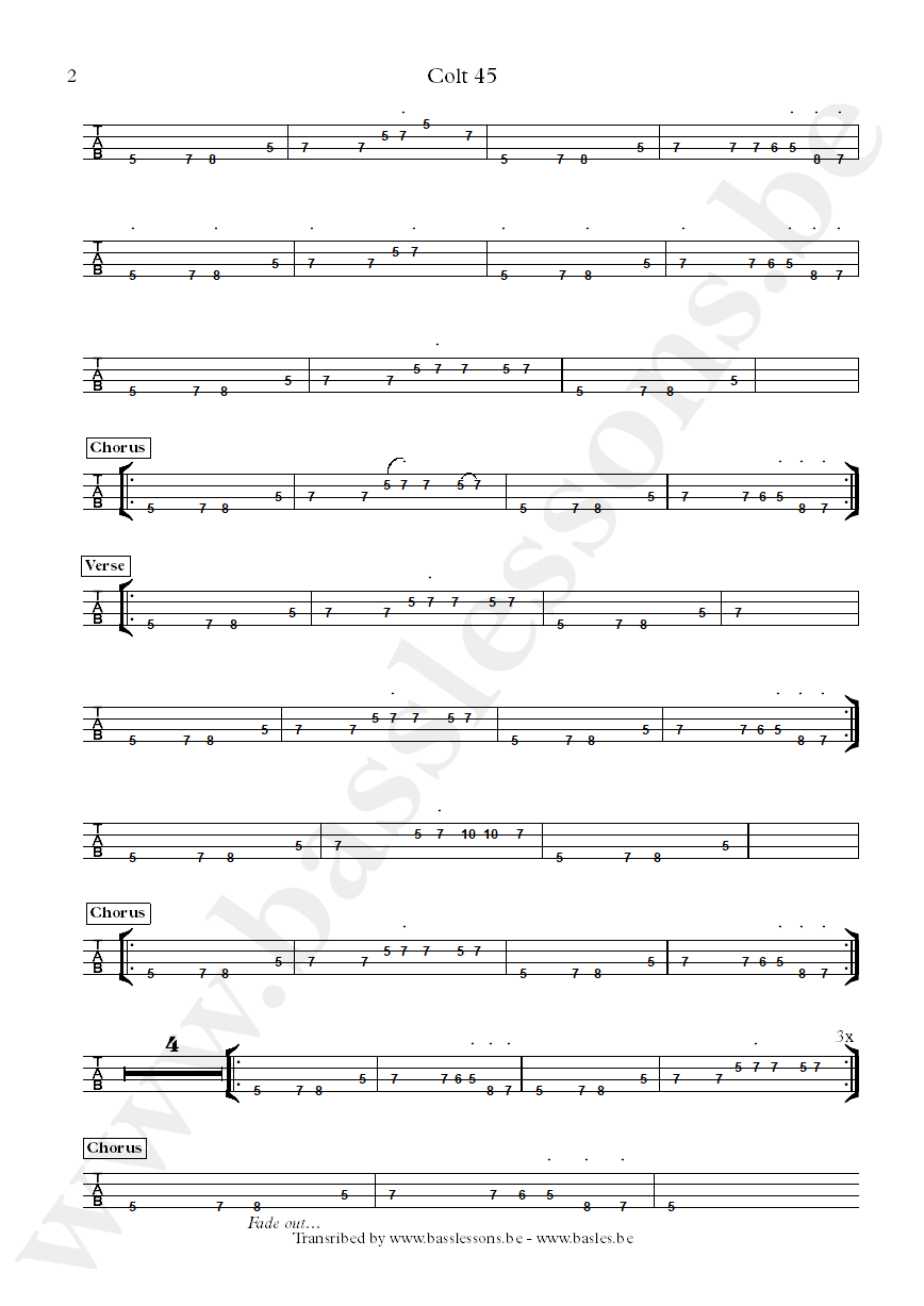 Afroman colt 45 bass tab part 2