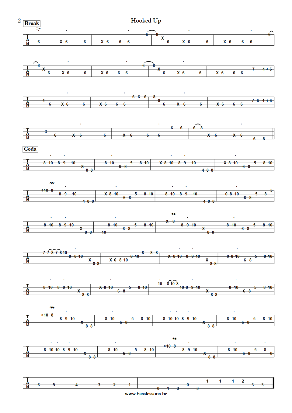 Jamiroquai hooked up Stuart Zender bass transcription tabs part 2