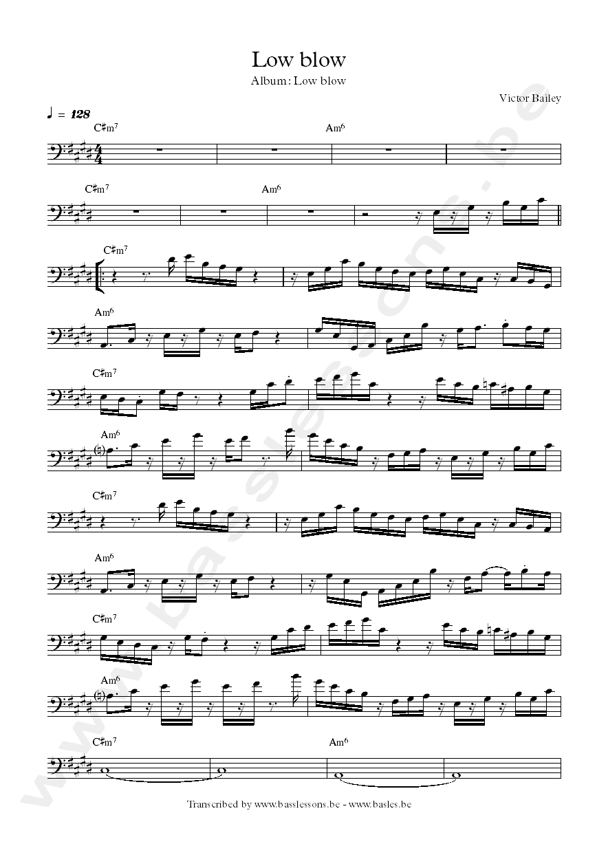 Victor Bailey low blow bass transcription