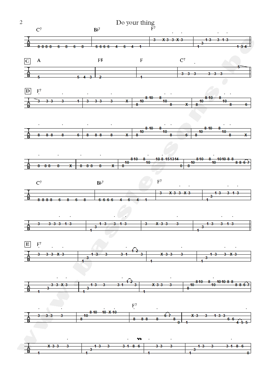 Marion gaines singers bass tab part 2