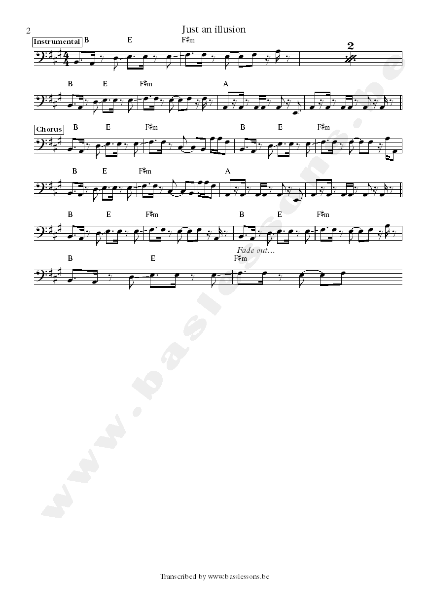 Imagination just an illusion bass transcription part 2
