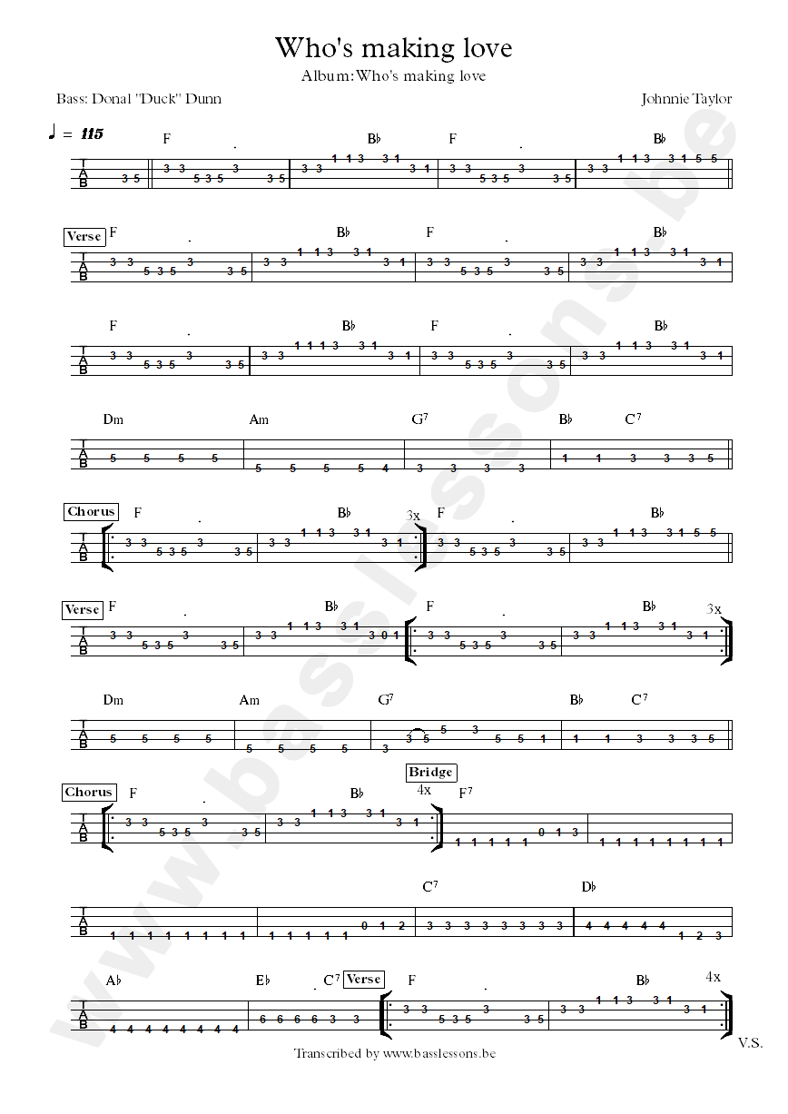 Donal duck dunn bass tab