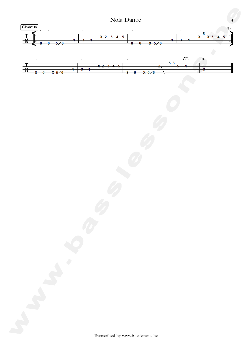 Malted milk nola dance bass tab part 3