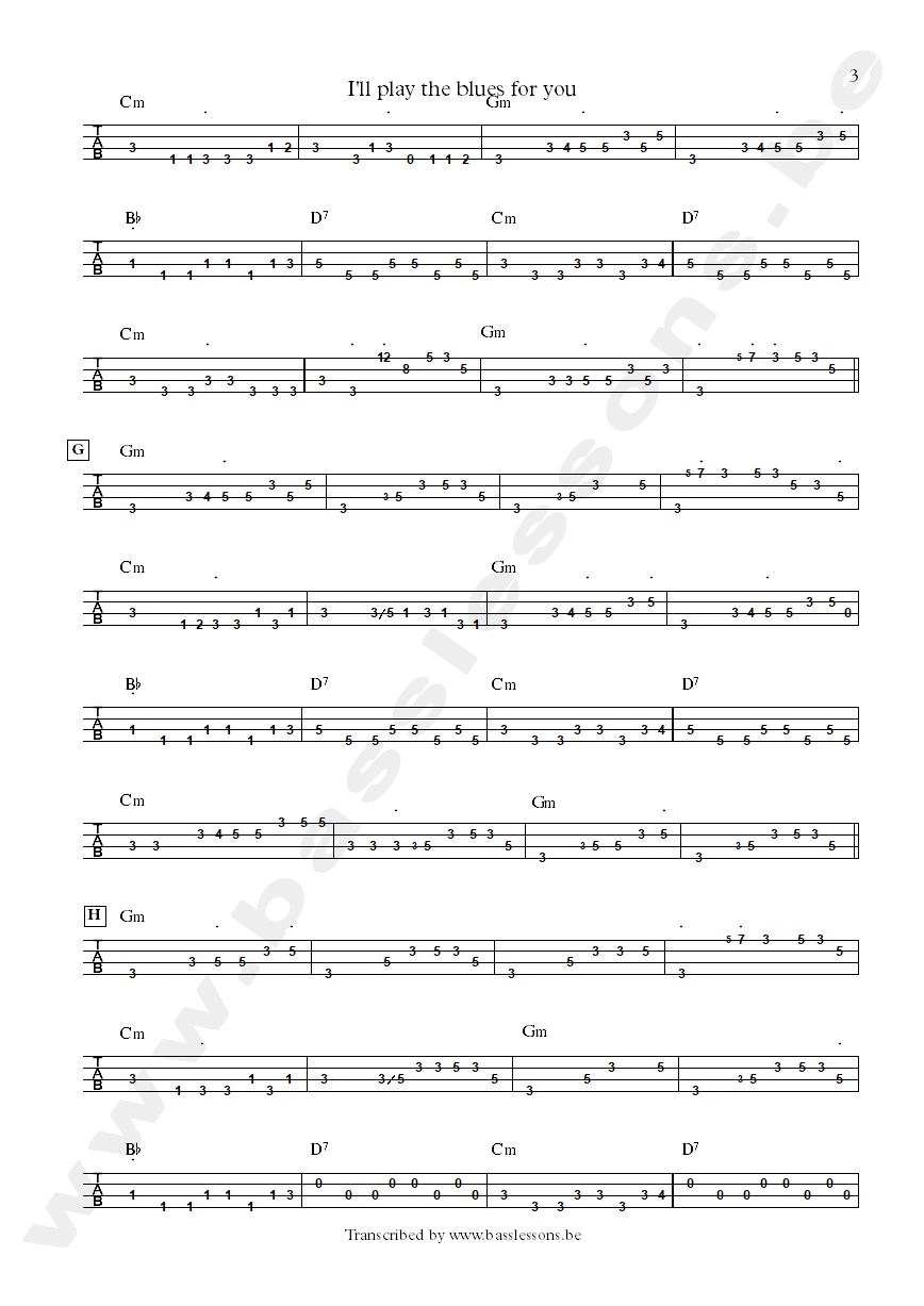 albert king ill play the blues for you bass tab part 2