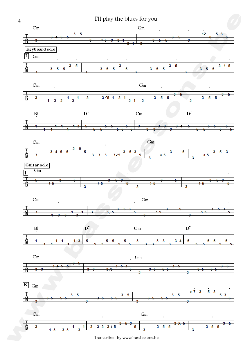 albert king ill play the blues for you bass tab part 2