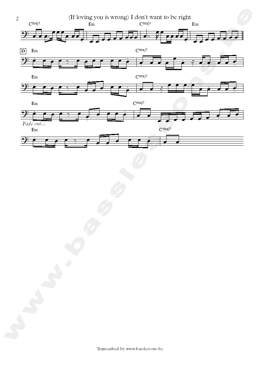 Luther ingram if loving you is wrong bass transcription part 2