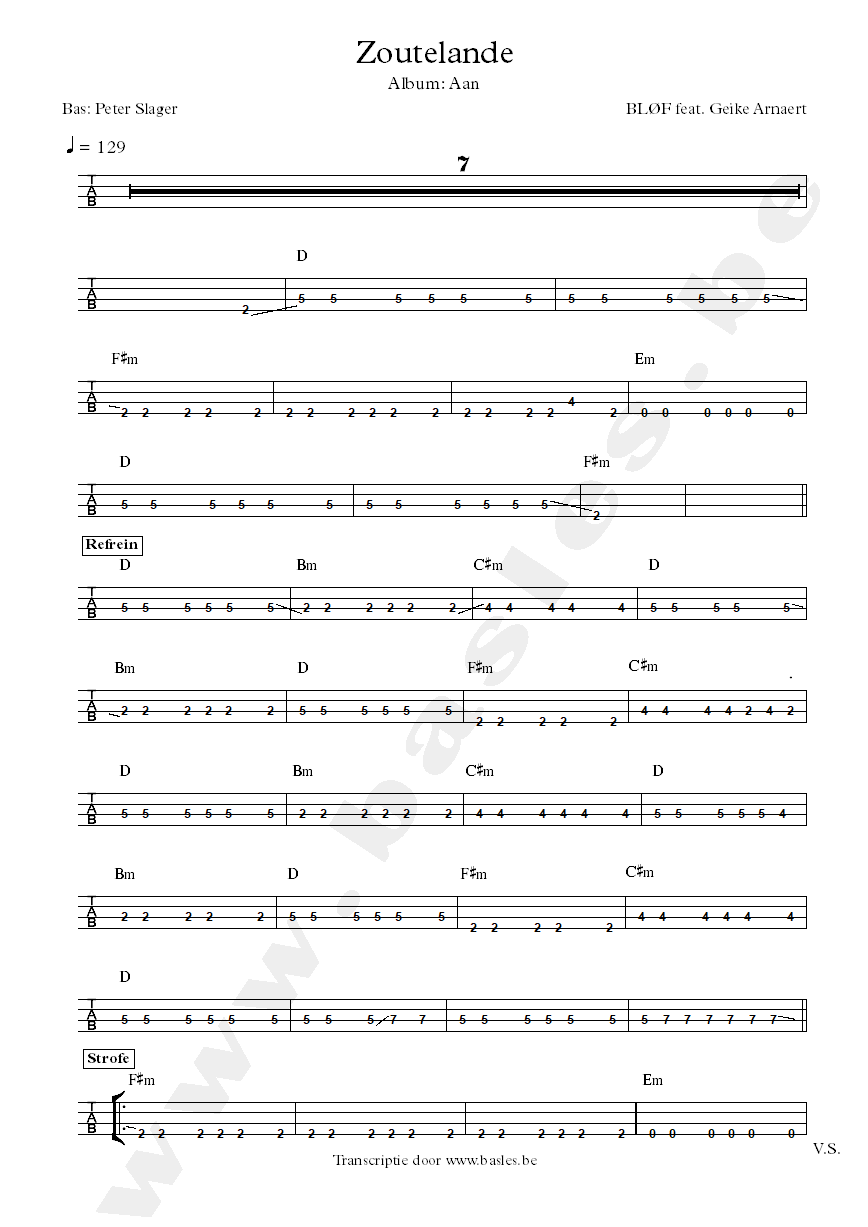 blof zoutelande bas tabs