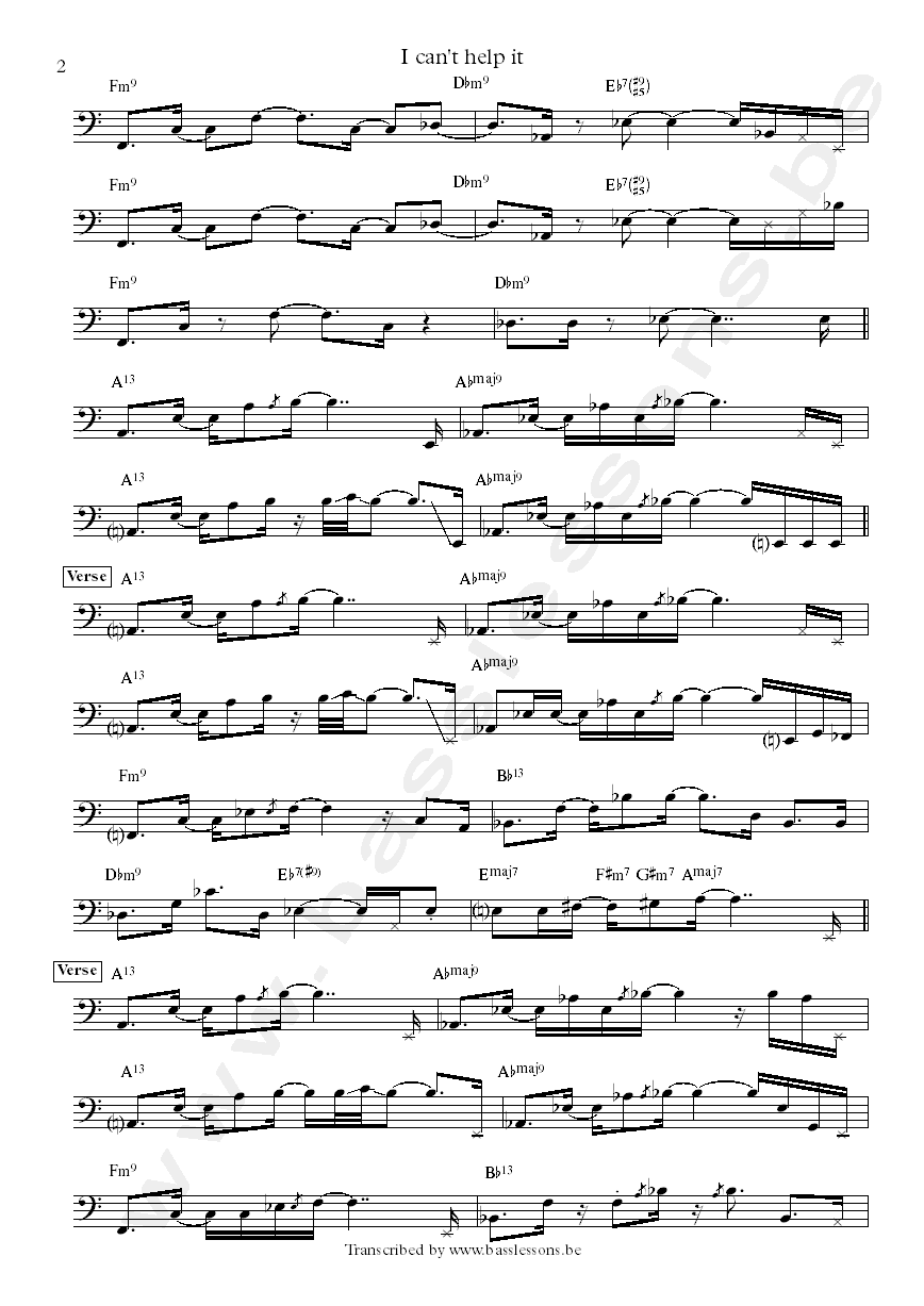 Michael Jackson I can't help it bass transcription louis johnson part 2