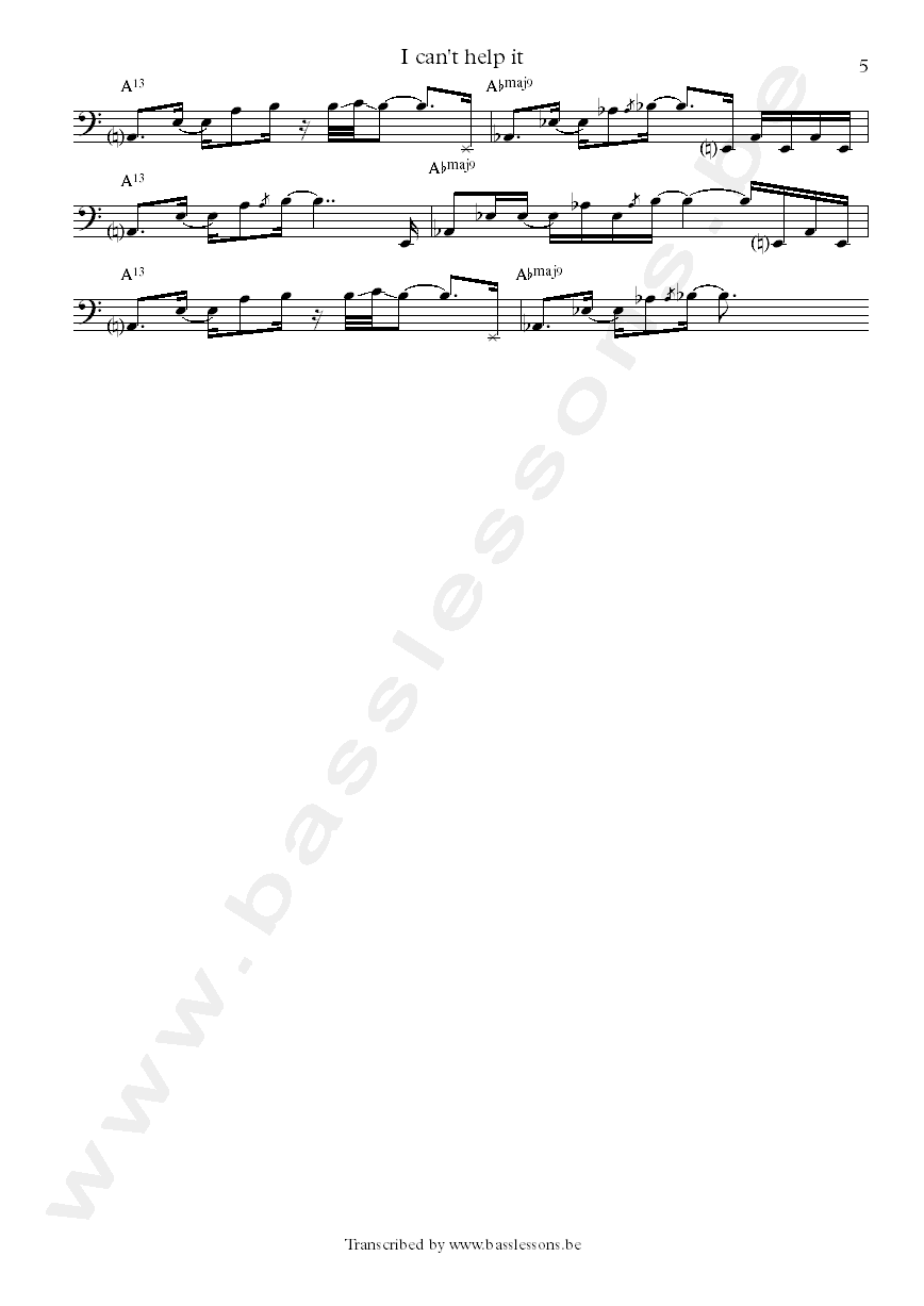 Michael Jackson I can't help it bass transcription louis johnson part 5