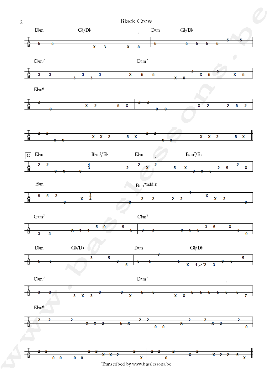 Joni mitchell black crow jaco pastorius bass tab part 2
