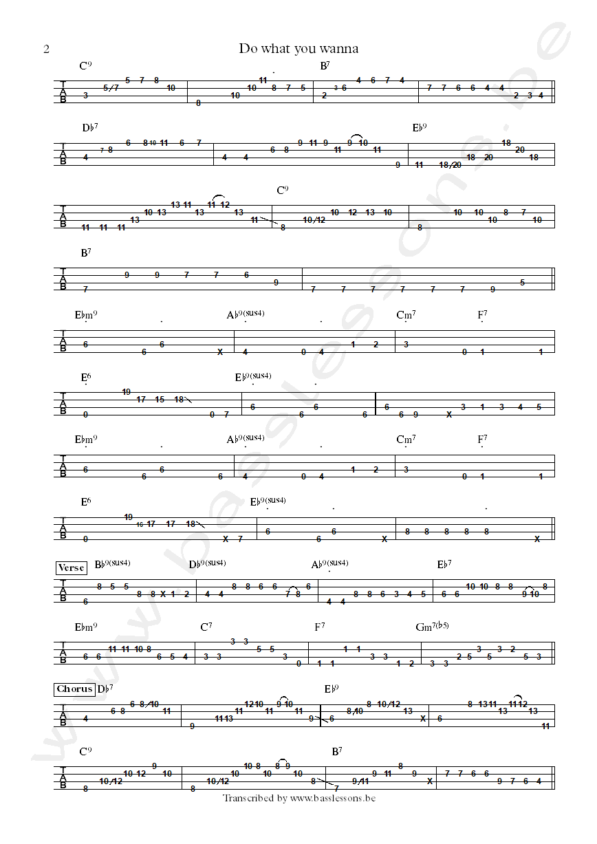 billy cobham  george duke Do what cha wanna bass tab part 2