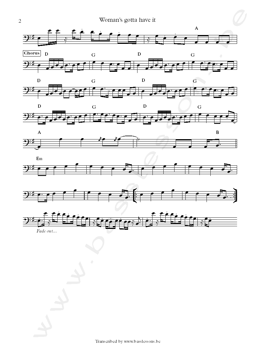 Bobby womack womans gotta have it Mike leech bass transcription part 2