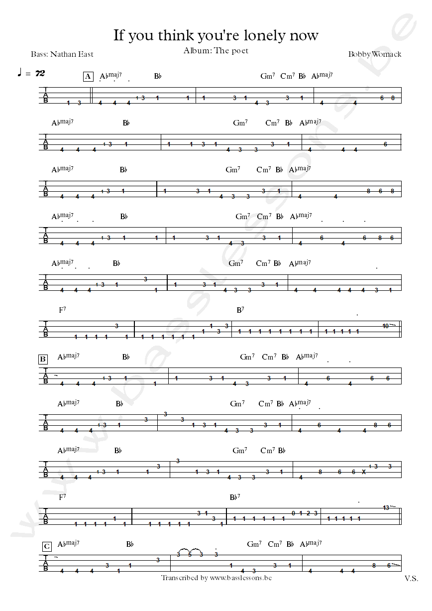 Bobby womack if you think youre lonely now nathan east bass tab