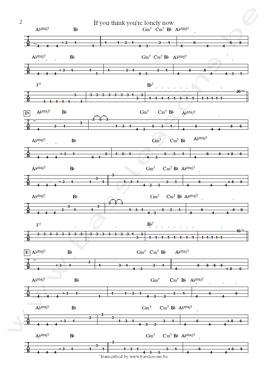 Bobby womack if you think youre lonely now nathan east bass tab part 2