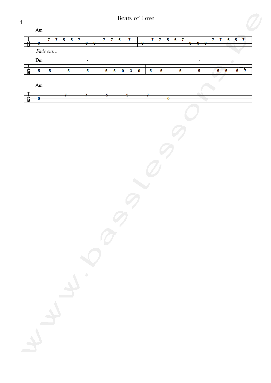 Nacht und Nebel beats of love bass tab part 4