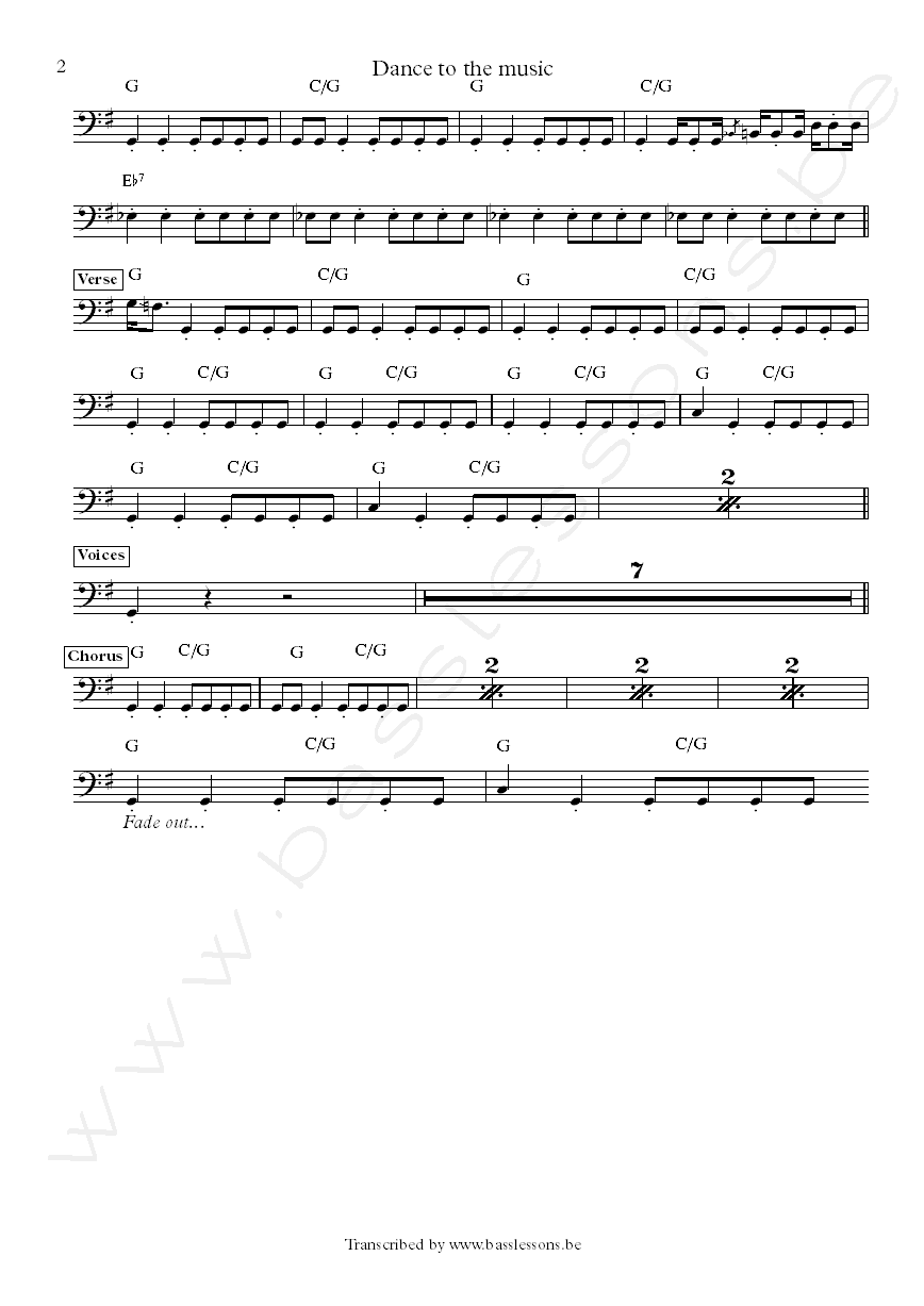 Dance to the music bass transcription part 2