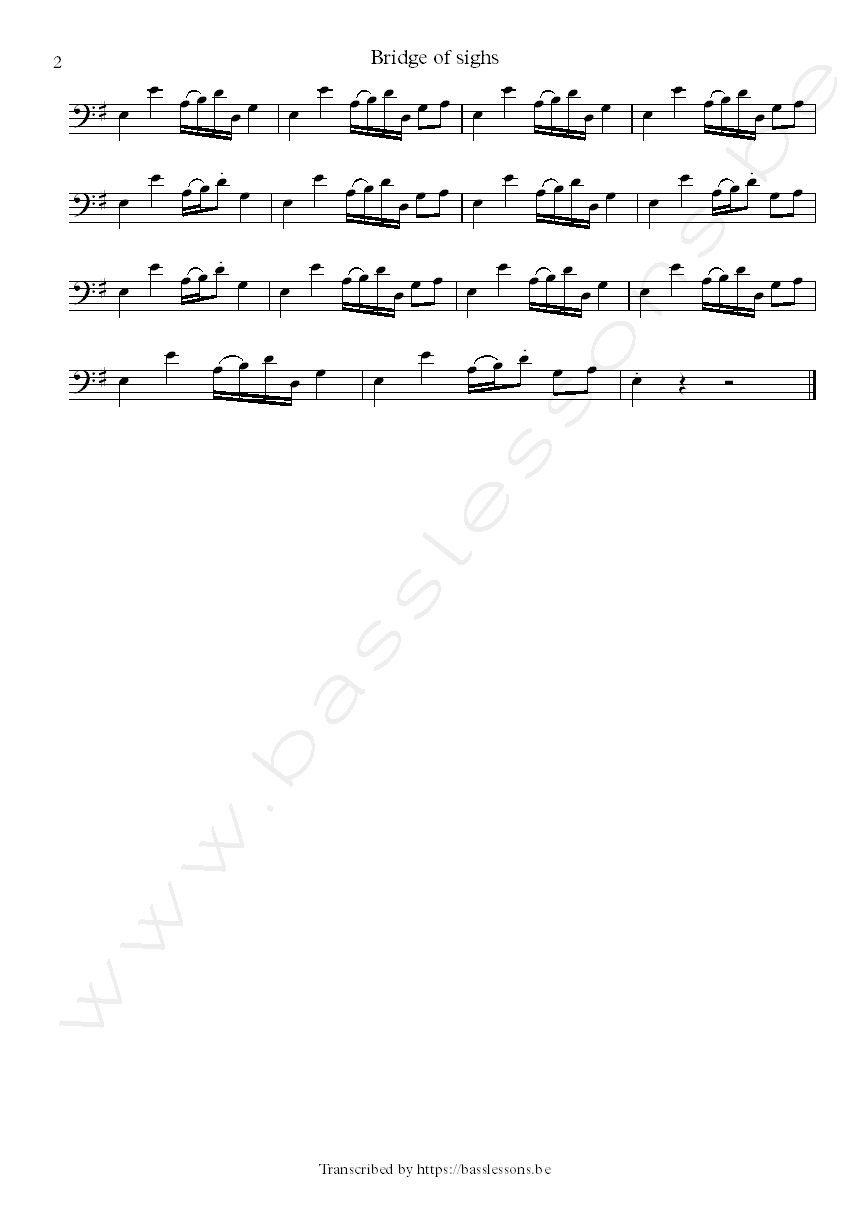 Robin trower james dewar bridge of sighs bass transcription part 2