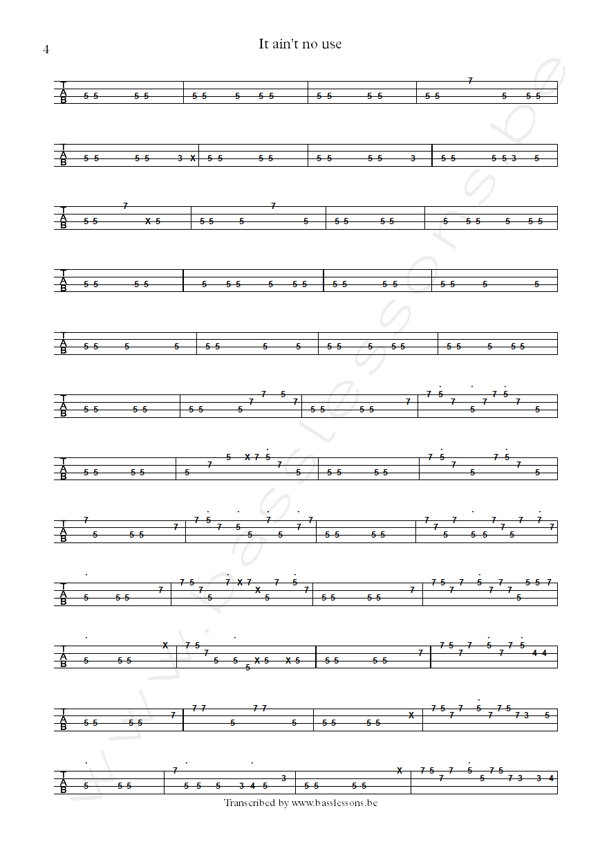the meters it aint no use bass tab part 4