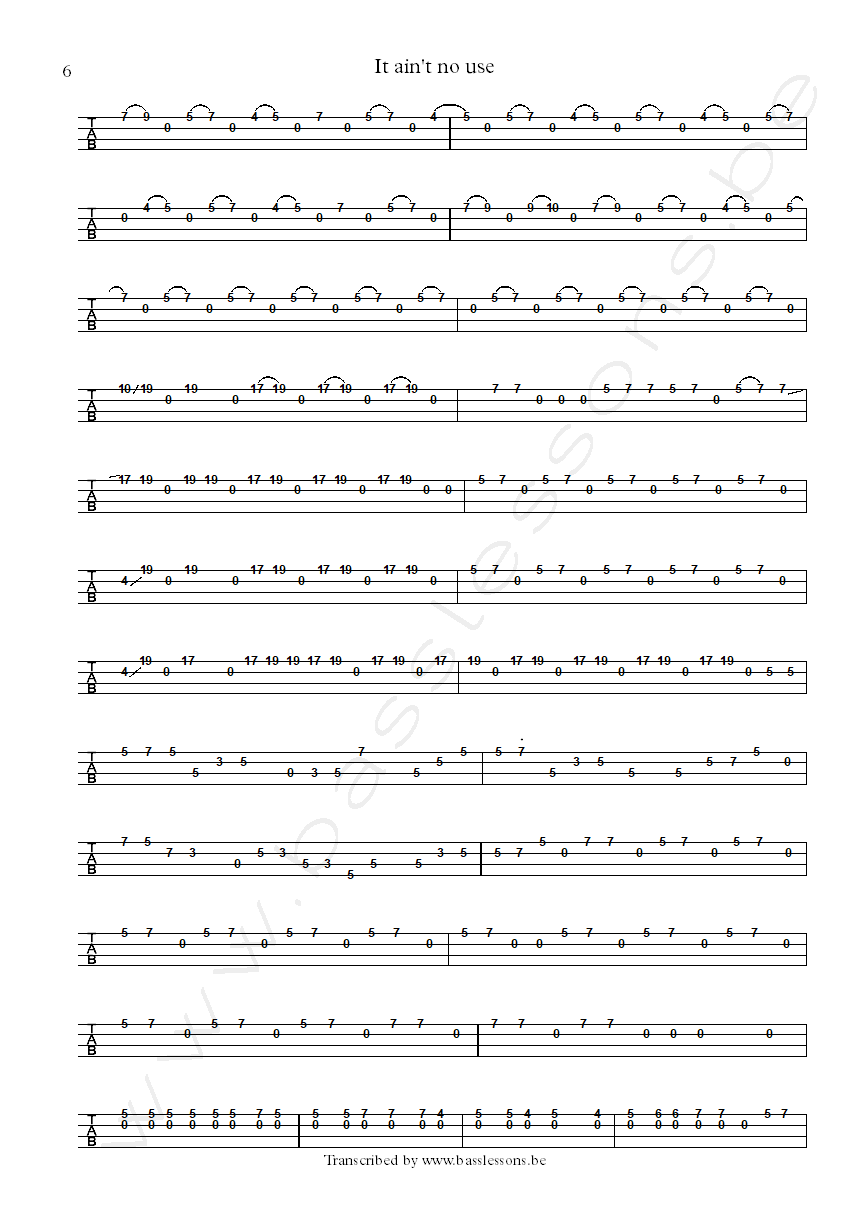 the meters it aint no use bass tab part 6