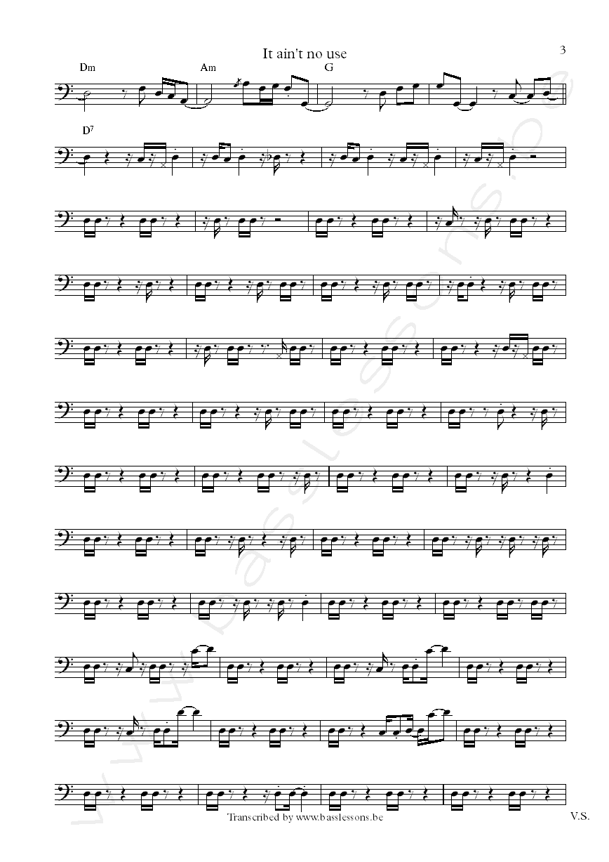 the meters it aint no use bass transcription part 3