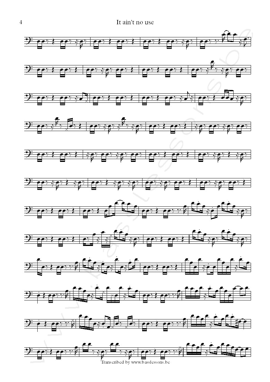 the meters it aint no use bass transcription part 4