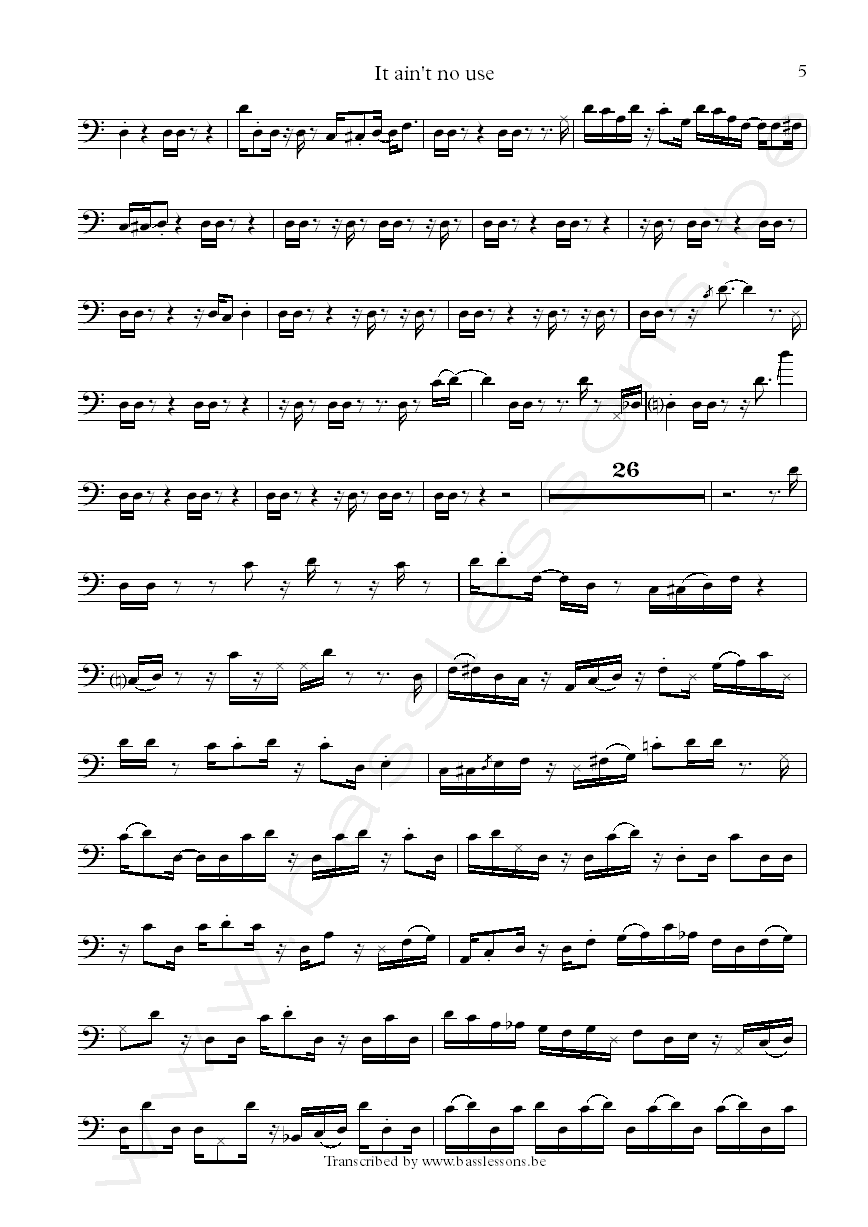 the meters it aint no use bass transcription part 5