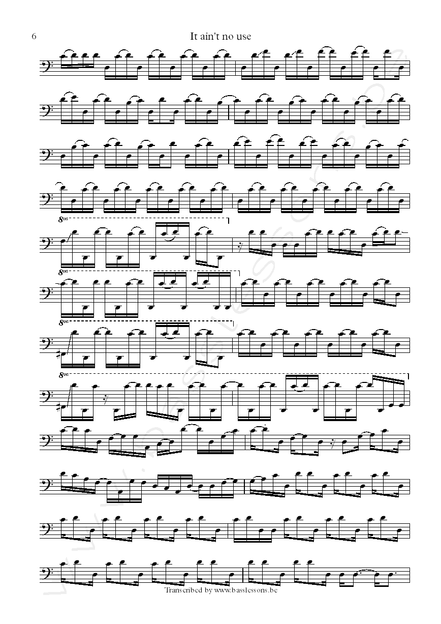 the meters it aint no use bass transcription part 6