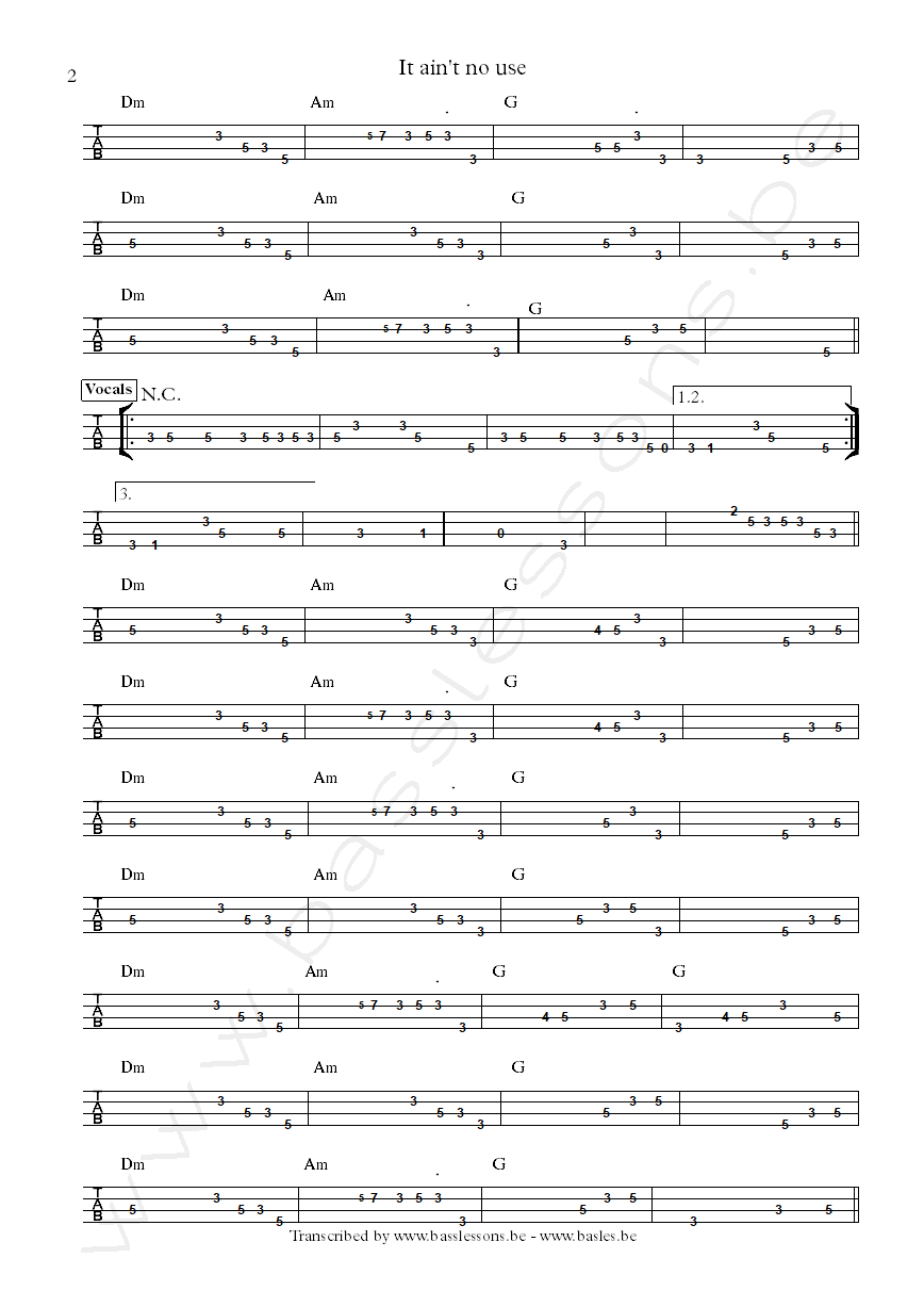 the meters it aint no use bass tab part 2