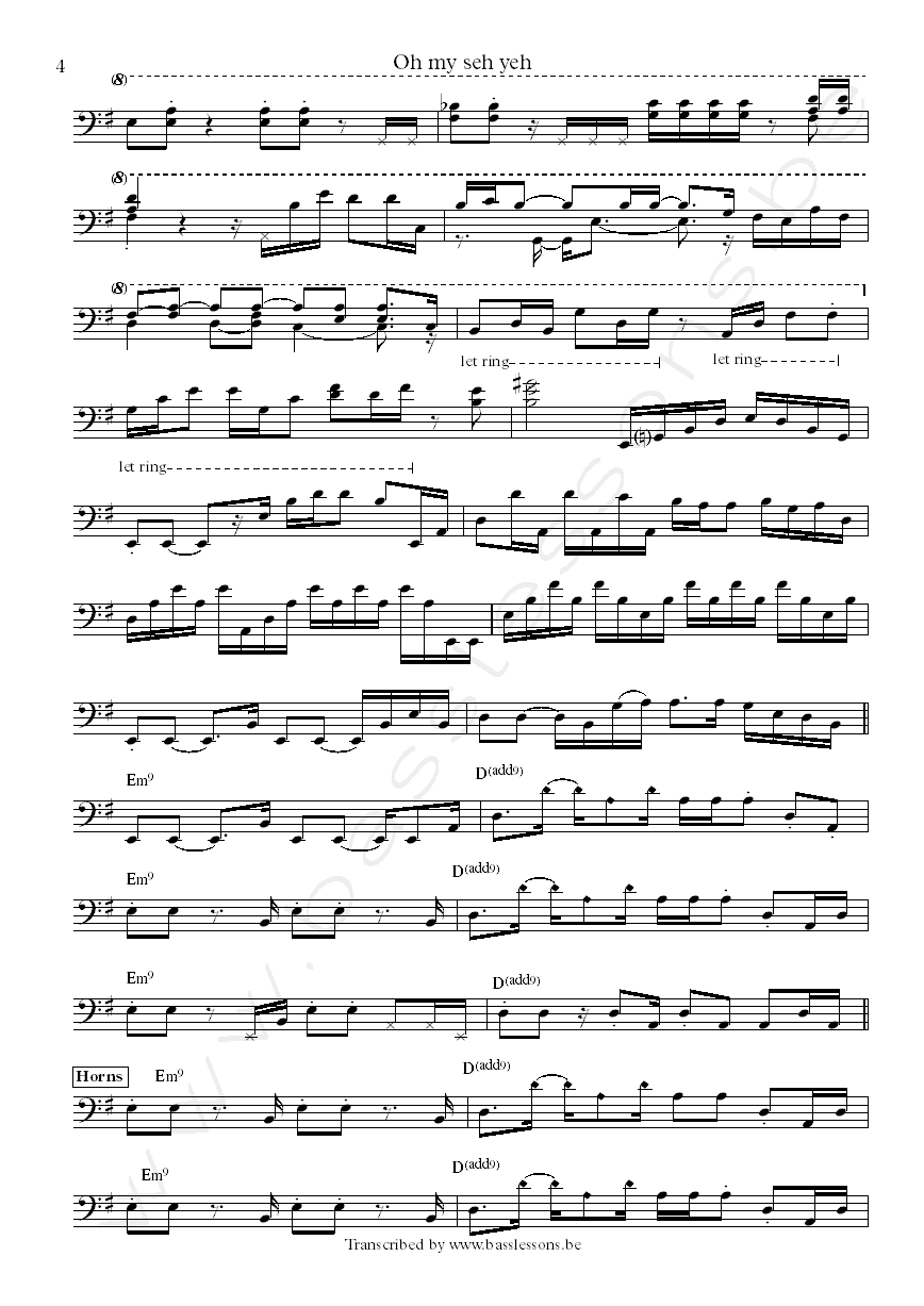 Roy hargrove crisol oh my sey yeh bass transcription Part 4