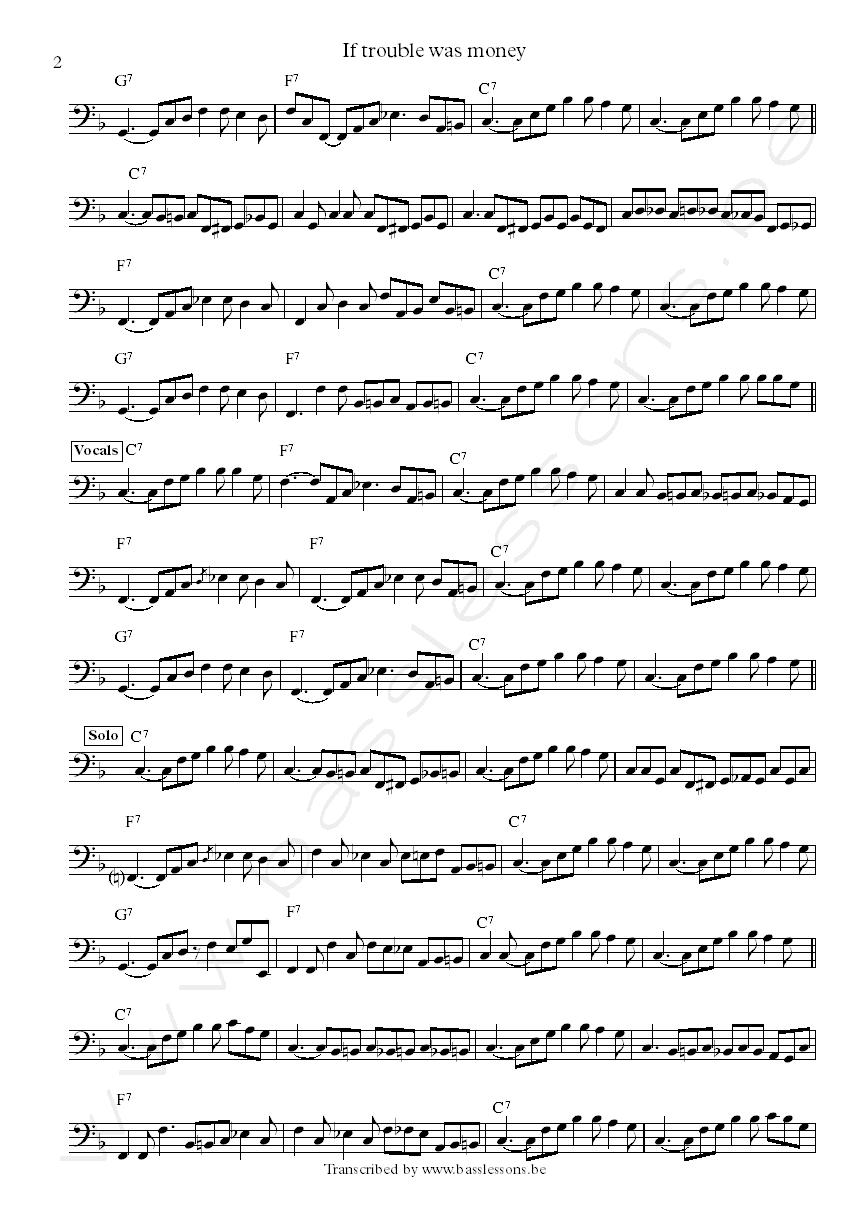 Gary Clark jr if troubla was money bass transcription part 2