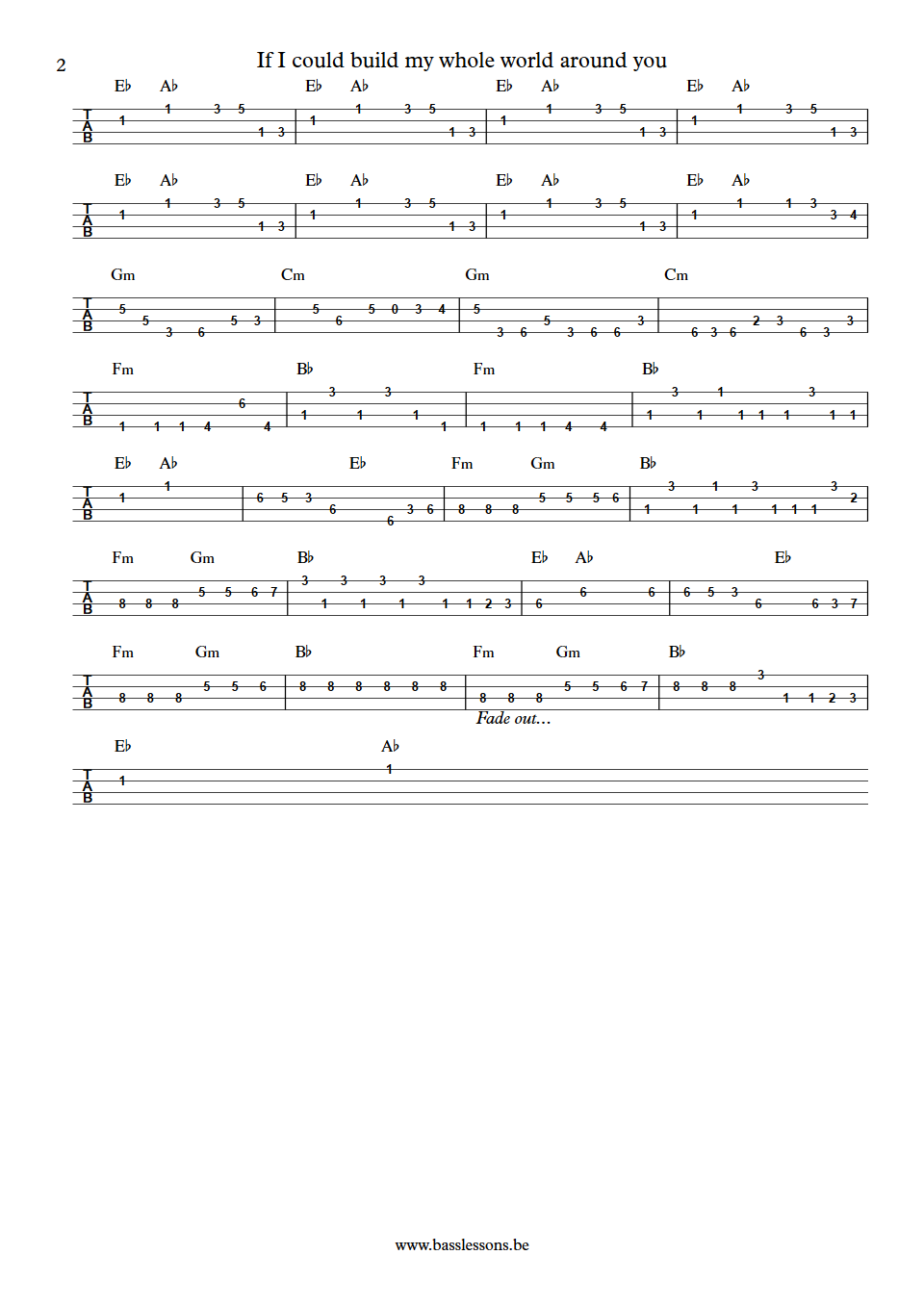 Marvin Gaye & Tammi Terrell - If I could build my whole world around you James Jamerson bass tab part 2