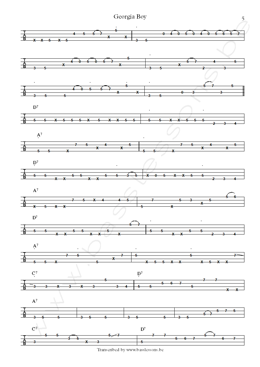 Al Green Georgia Boy bass tab part 5