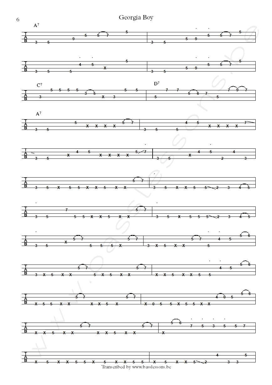 Al Green Georgia Boy bass tab part 6