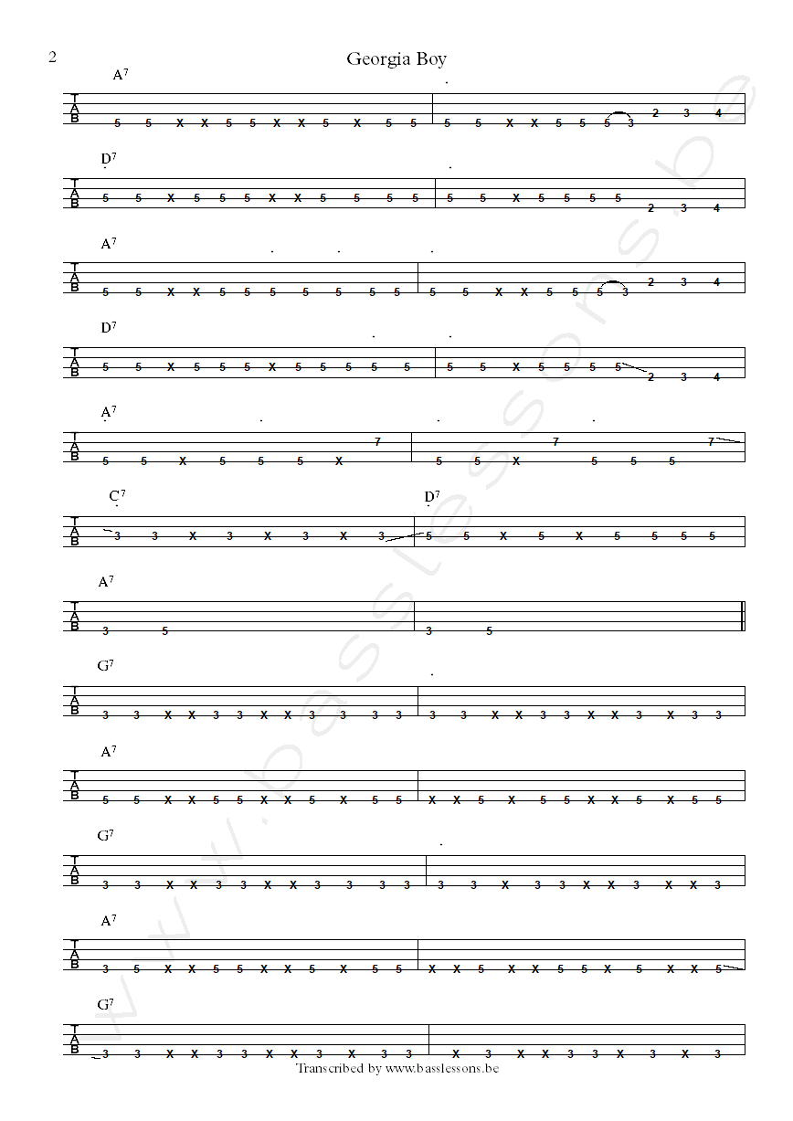 Al Green Georgia Boy bass tab part 2