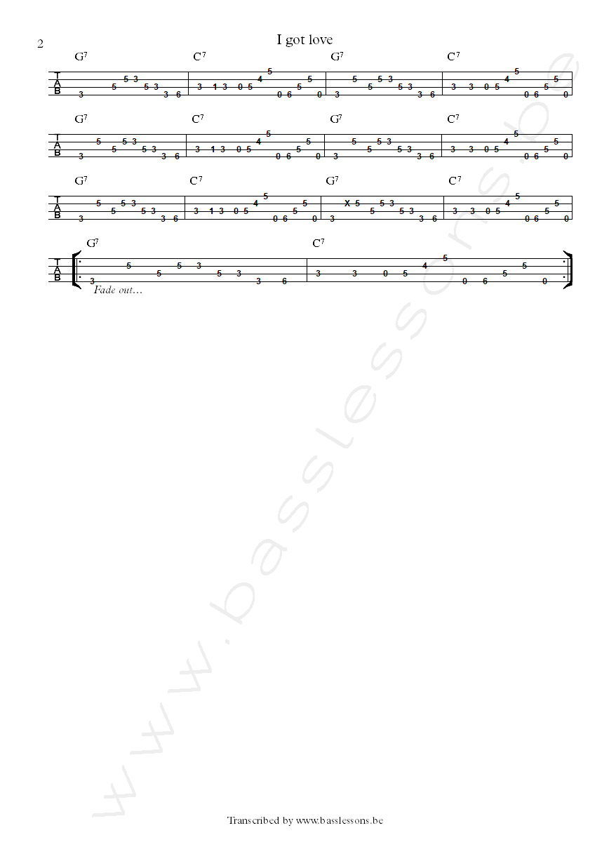 Charles Wright I got love bass tab part 2