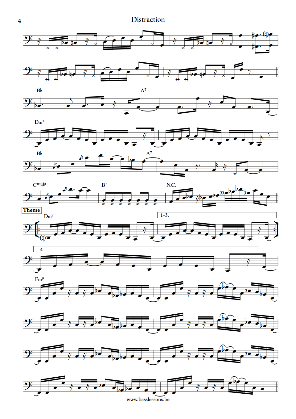 Adam Nitti Distraction bass transcription part 4