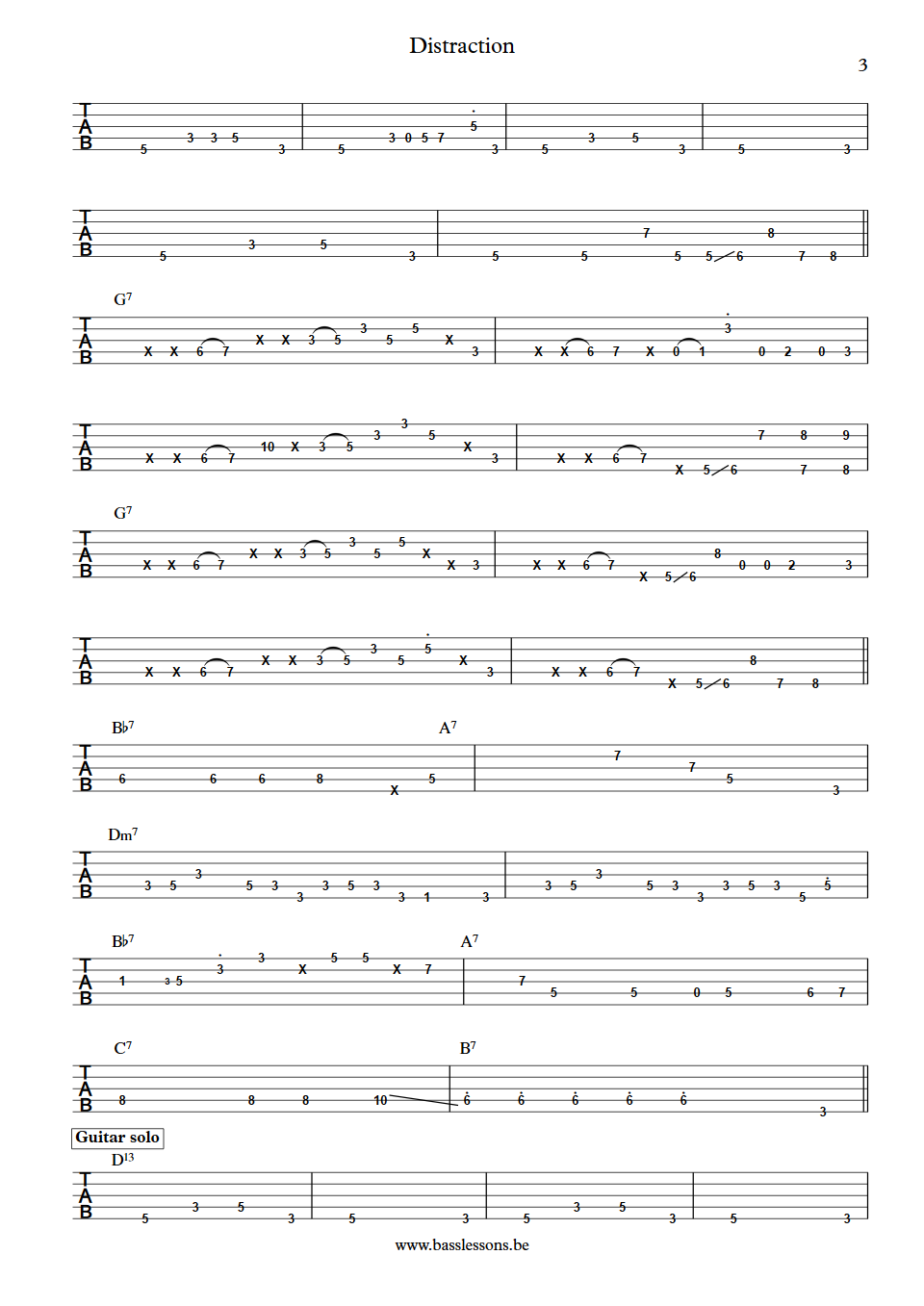 Adam Nitti Distraction bass tabs deel 3
