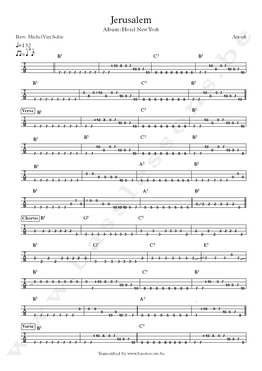 Anouk Jerusalem michel van schie bass tab