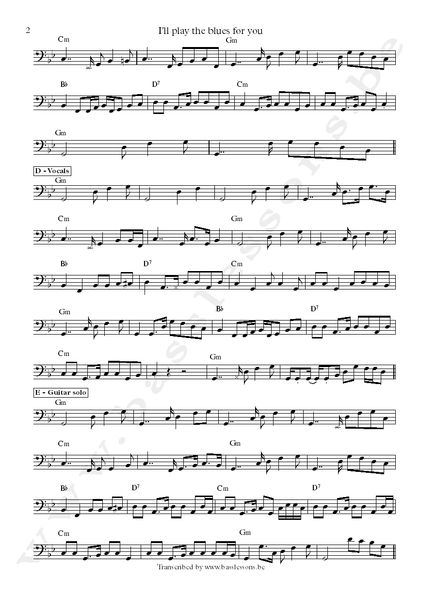 Joe Bonamassa Ill Play The Blues For You Michael Rhodes bass transcription part 2