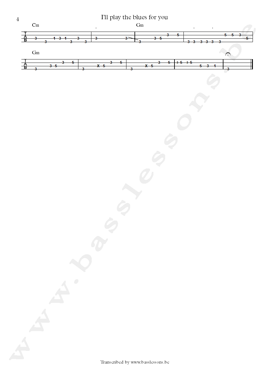 Joe Bonamassa Ill Play The Blues For You Michael Rhodes bass tab part 4