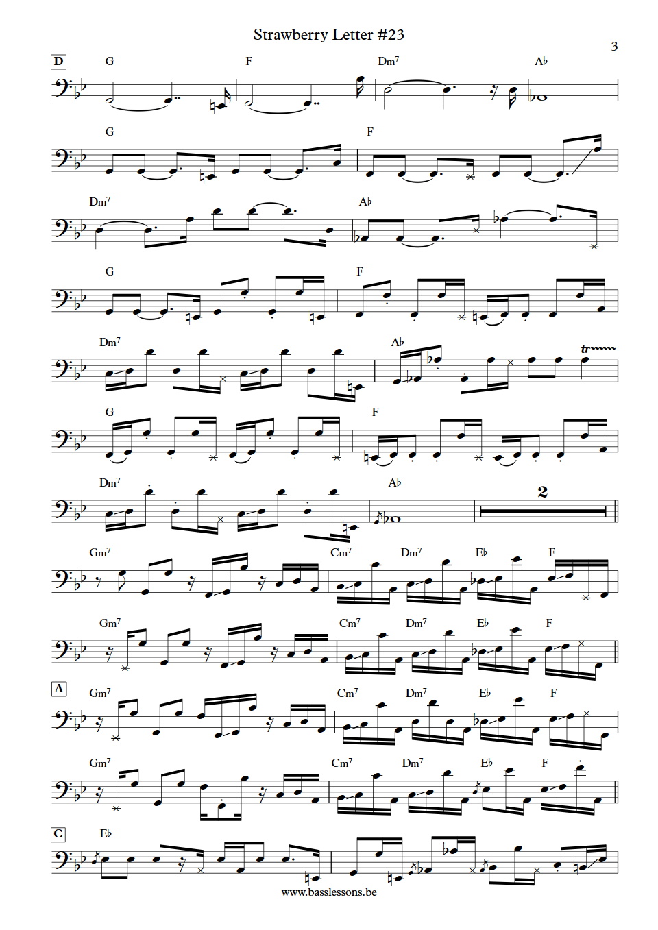 Brothers Johnson Strawberry Letter 23 Bass transcription part 3