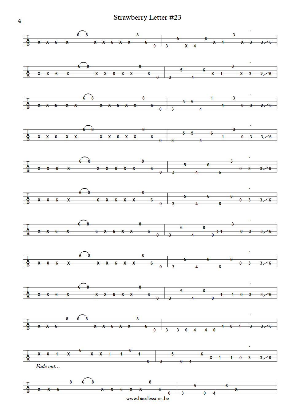 Brothers Johnson Strawberry Letter 23 Bass tab part 4