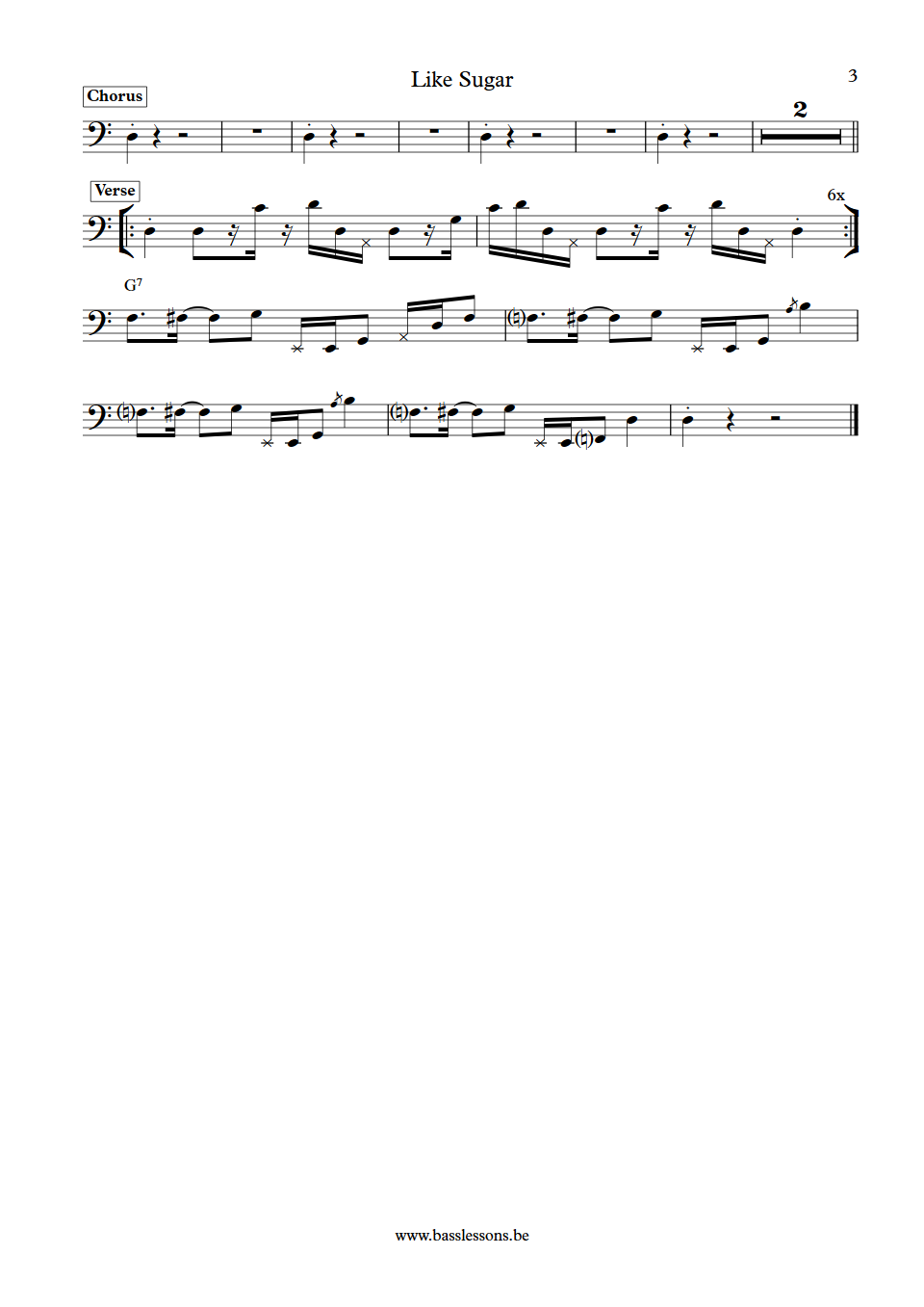 Chaka Khan Like sugar bass transcription part 3